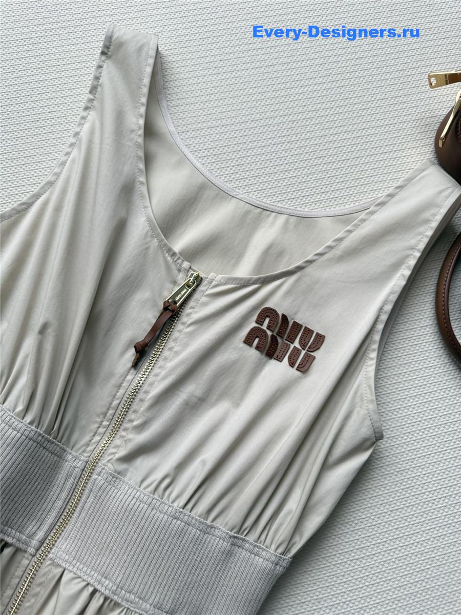 Miu Miu Limestone Cotton Dress