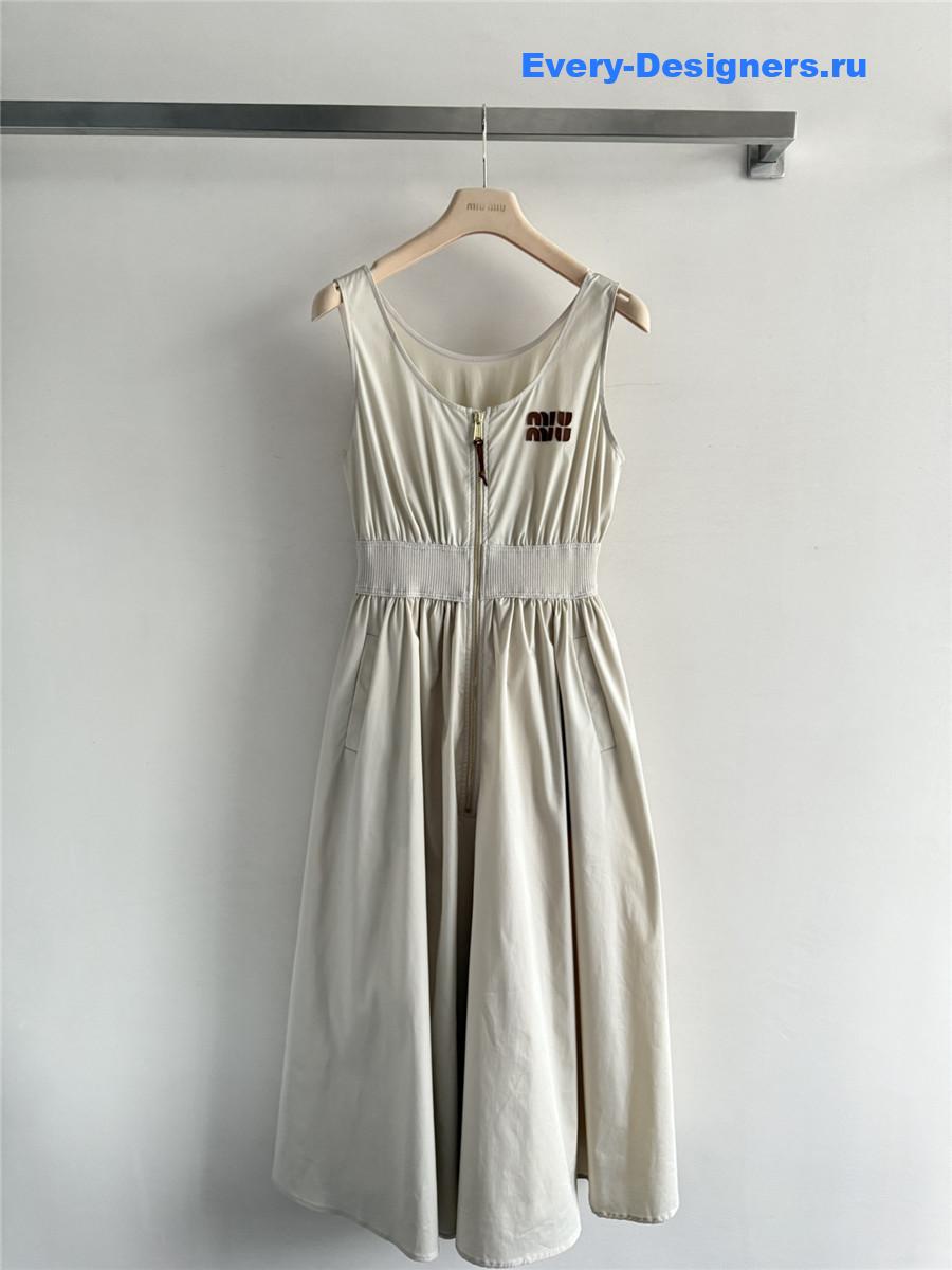 Miu Miu Limestone Cotton Dress