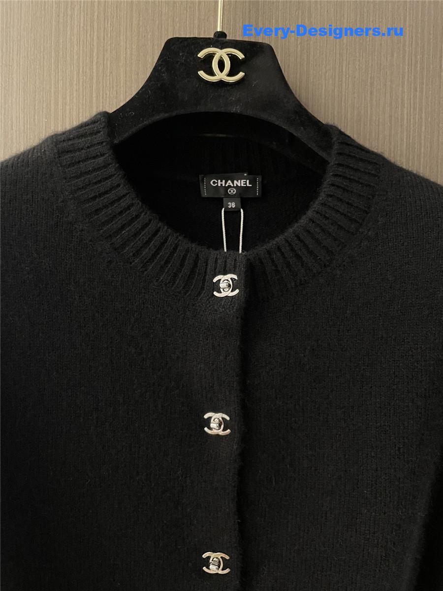Ch**el black cashmere cardigan