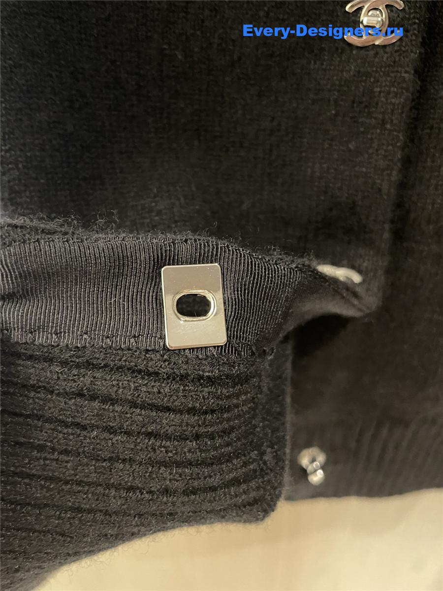 Ch**el black cashmere cardigan