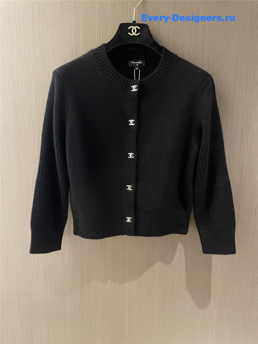 Ch**el black cashmere cardigan