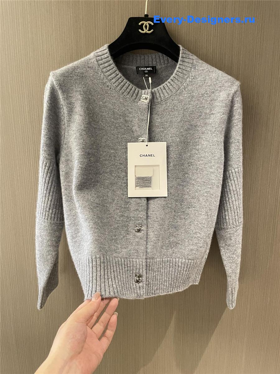 Ch**el gray cashmere cardigan