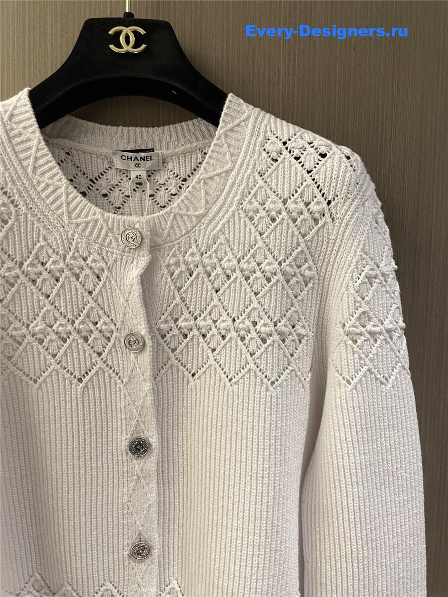 Ch**el white hollow cardigan