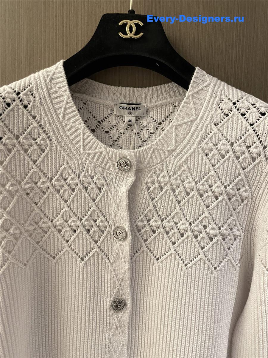 Ch**el white hollow cardigan