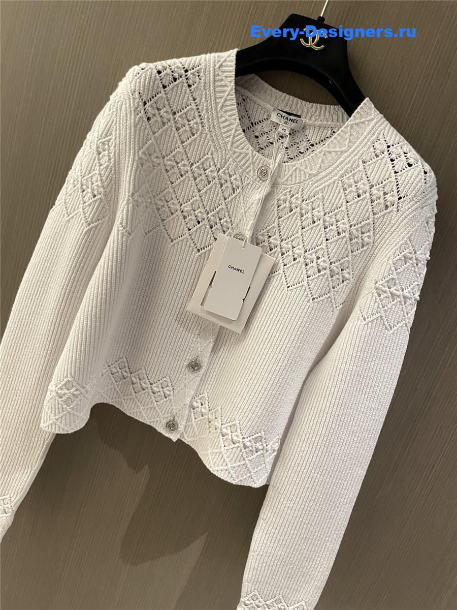 Ch**el white hollow cardigan