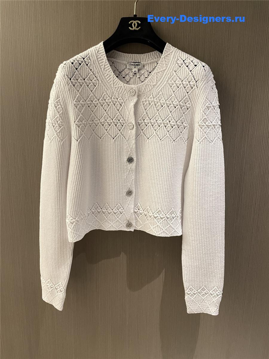 Ch**el white hollow cardigan