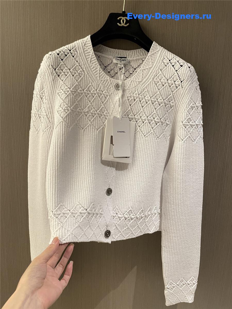 Ch**el white hollow cardigan