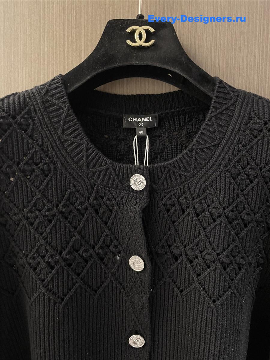 Ch**el black hollow cardigan