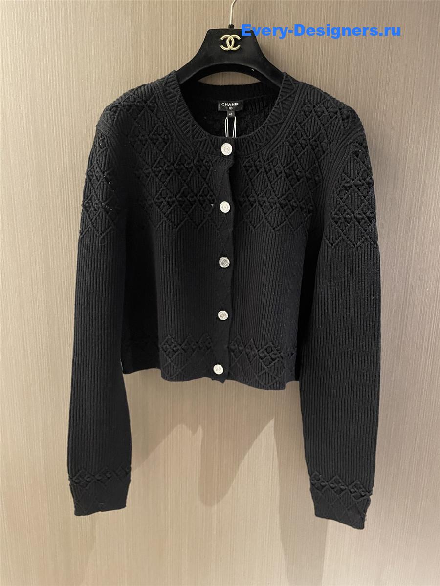 Ch**el black hollow cardigan