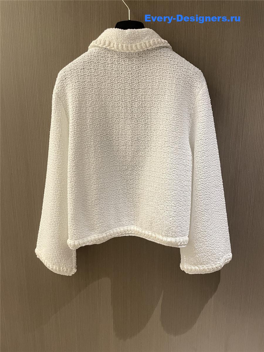 Ch**el white cc logo cardigan