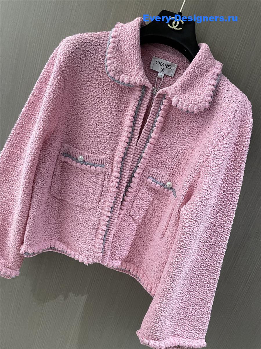 Ch**el pink cc logo cardigan