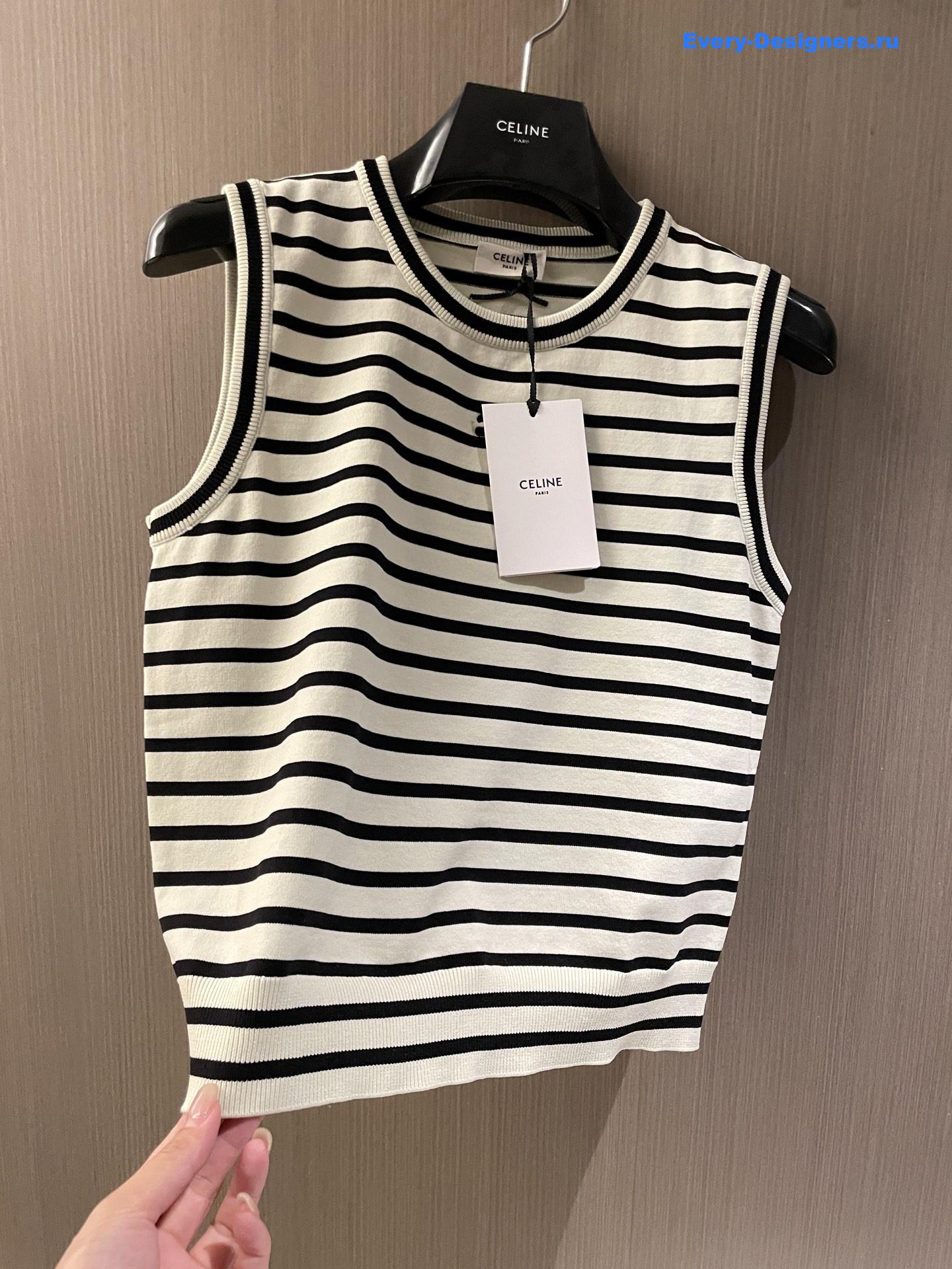 Ce1i*e logo stripe tank top