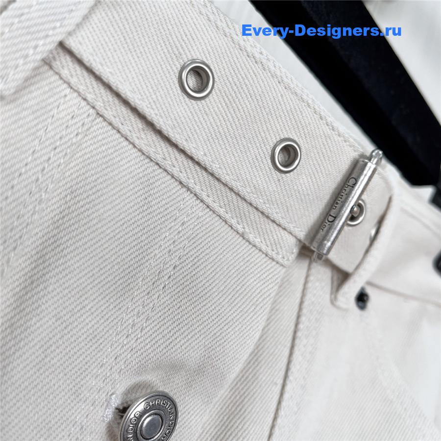 D10r white denim midi skirt