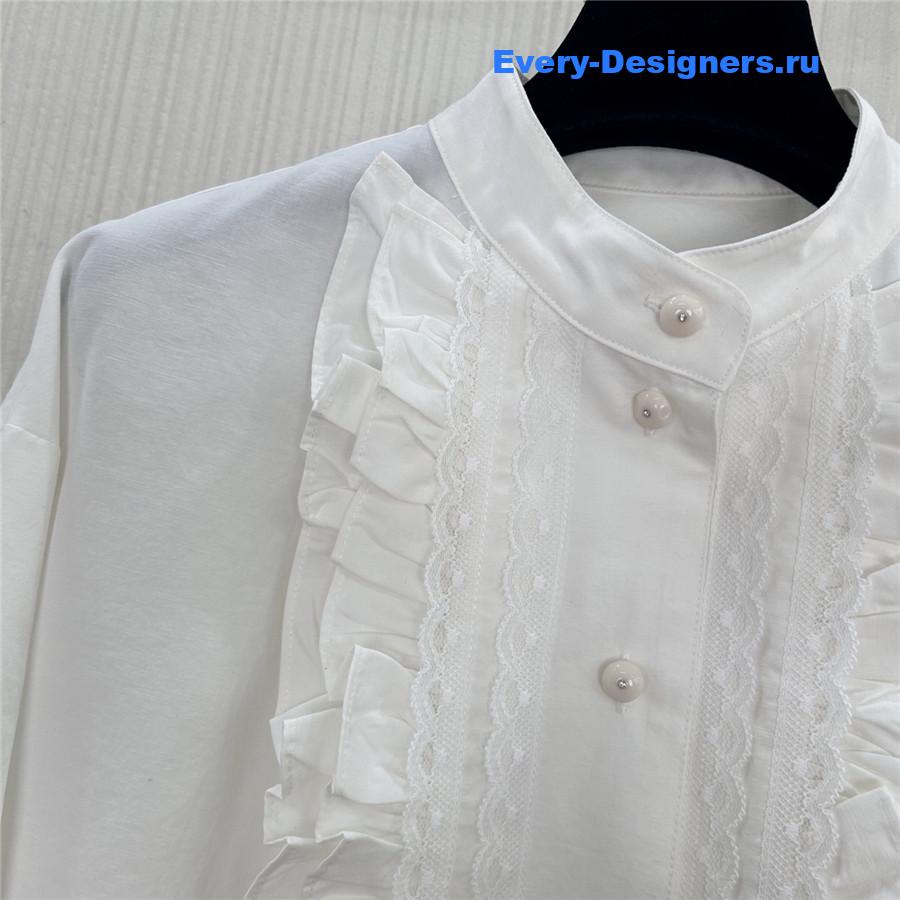 Va1e*ntin0 ruffled yoke shirt in white
