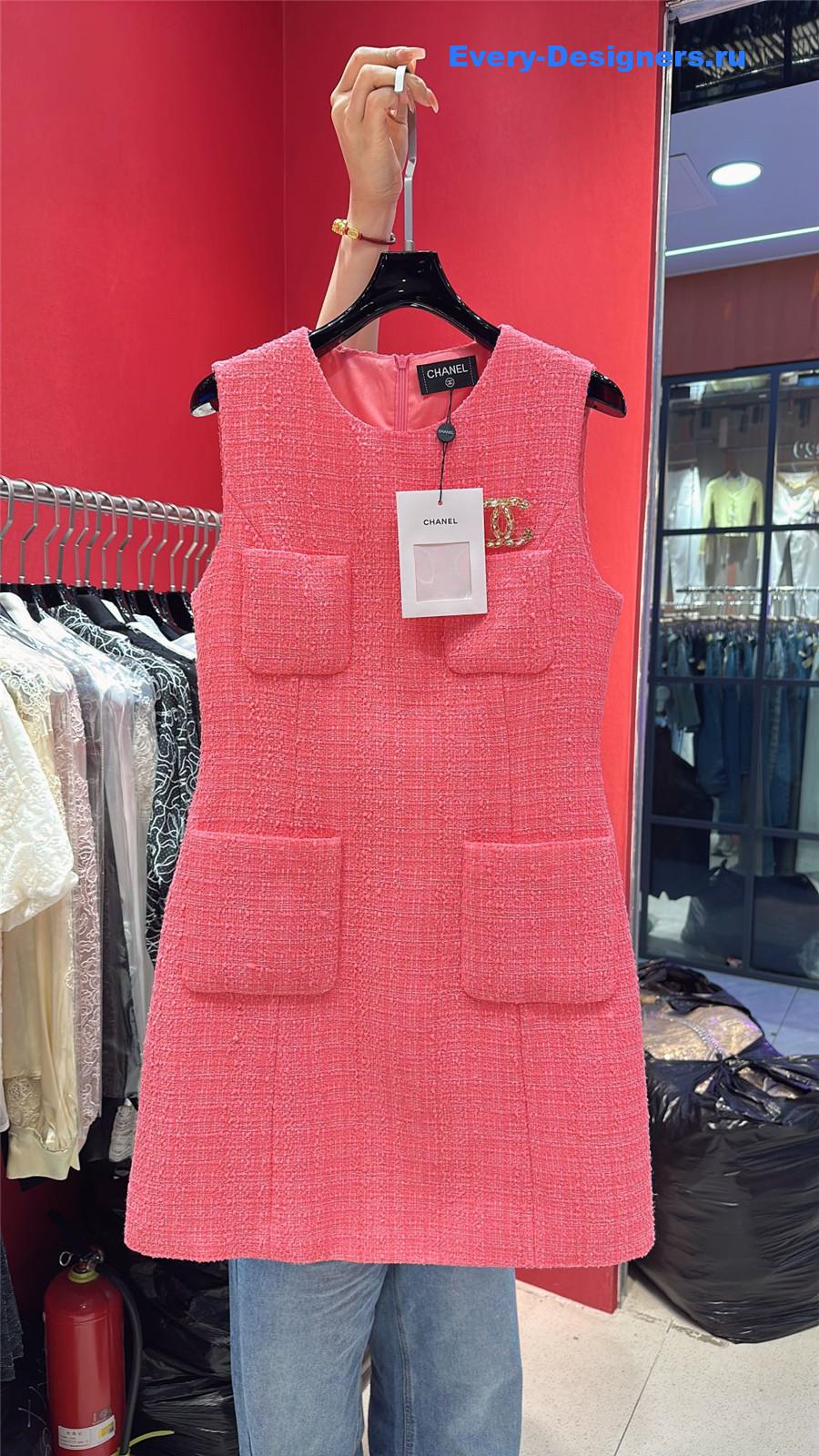 Ch**el pink tweed carter dress