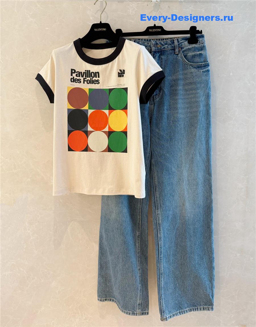 Va1e*ntin0 pavillon des folies cotton t-shirt