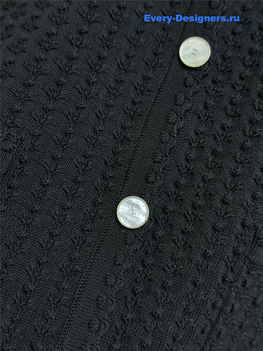 Ch**el black 3d pattern cardigan