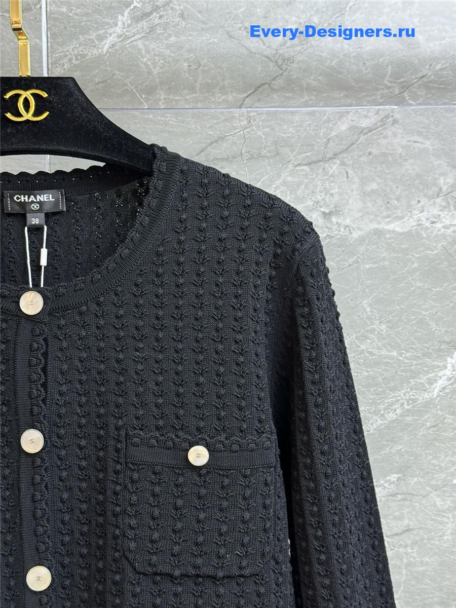 Ch**el black 3d pattern cardigan