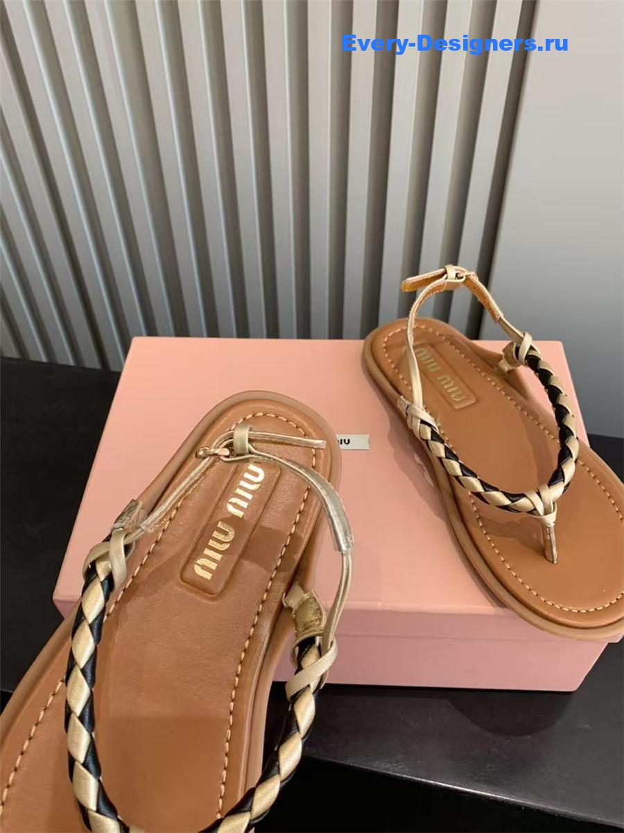 Miu Miu Brown Cord Sandals