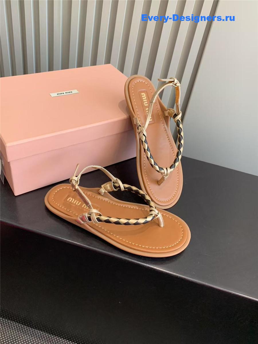 Miu Miu Brown Cord Sandals