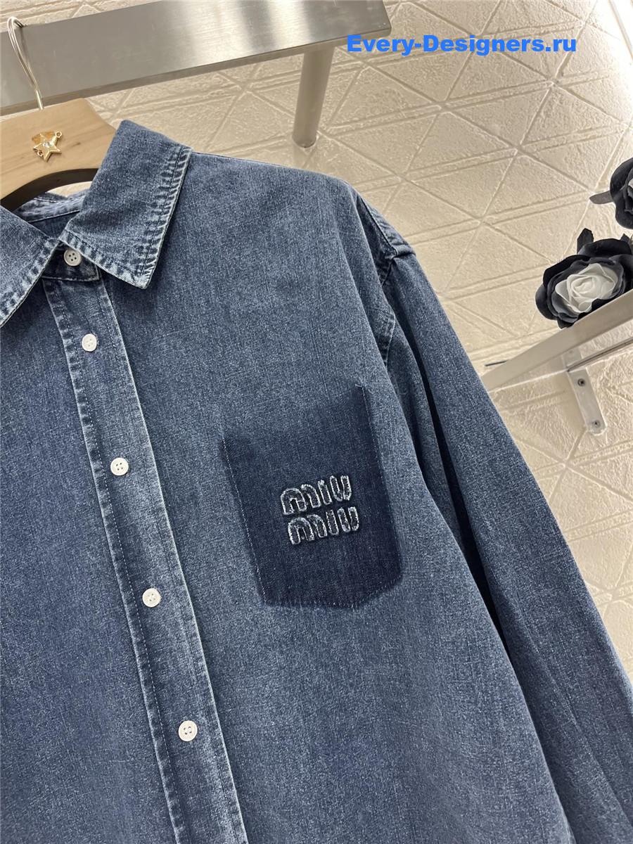 Miu Miu Blue Washed Denim Shirt