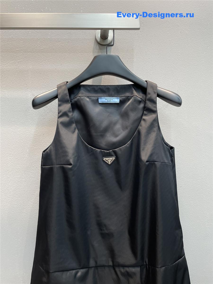 Pra*a black sleeveless re-nylon dress