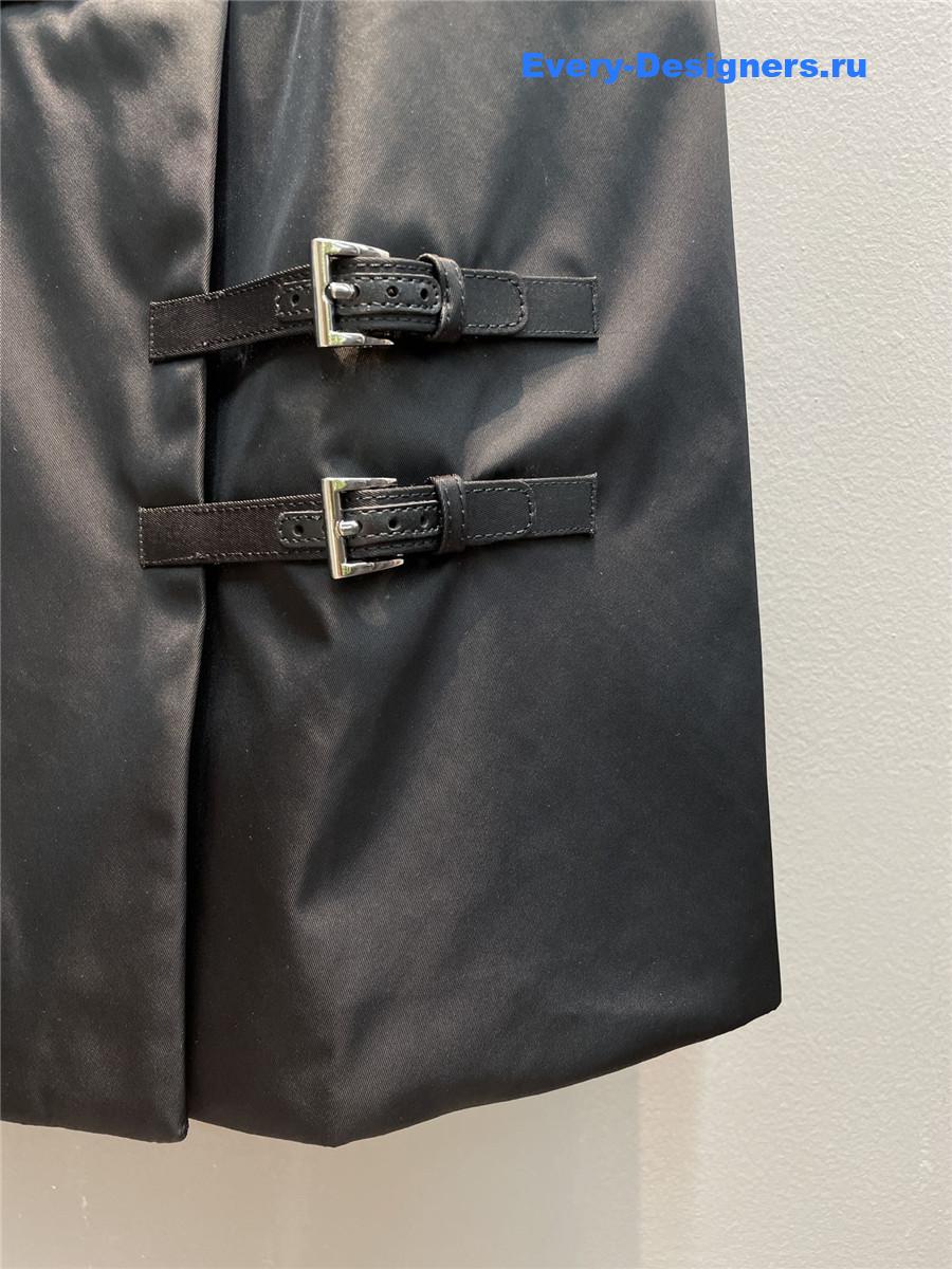 Pra*a black sleeveless re-nylon dress