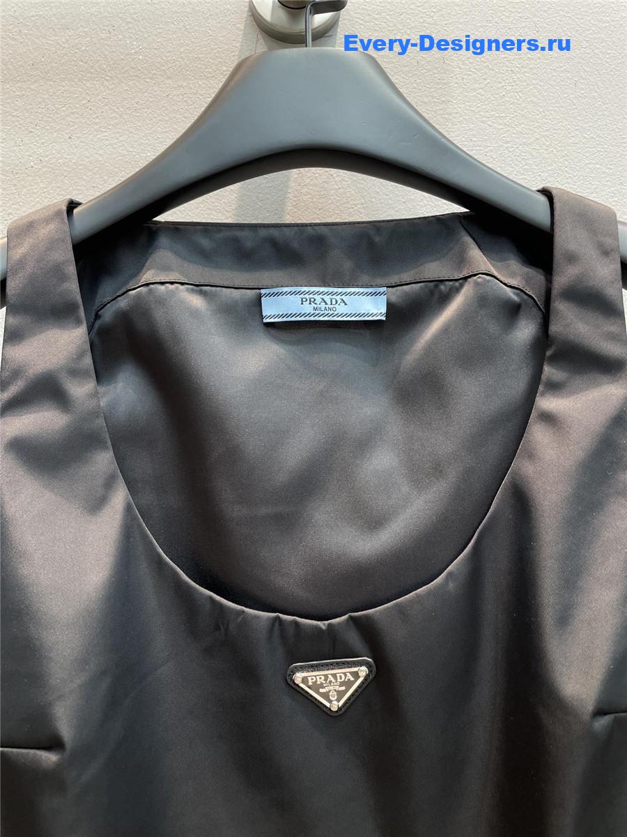 Pra*a black sleeveless re-nylon dress