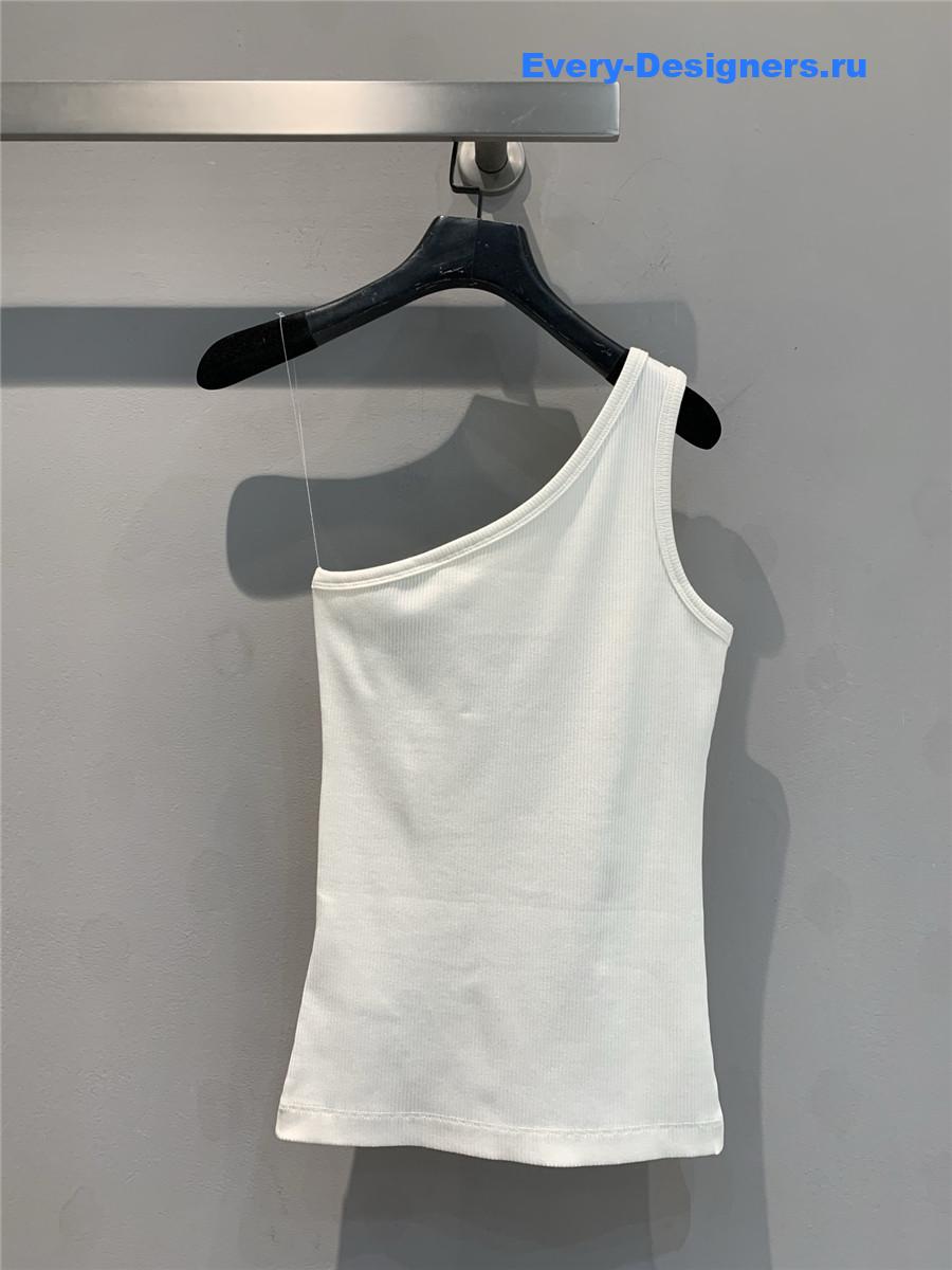 D10r asymmetric tank top in white
