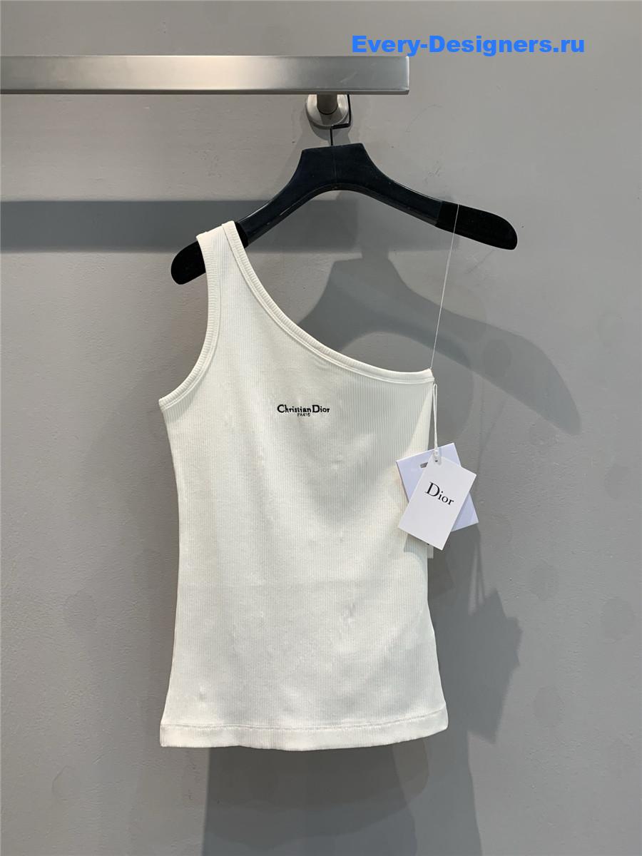 D10r asymmetric tank top in white