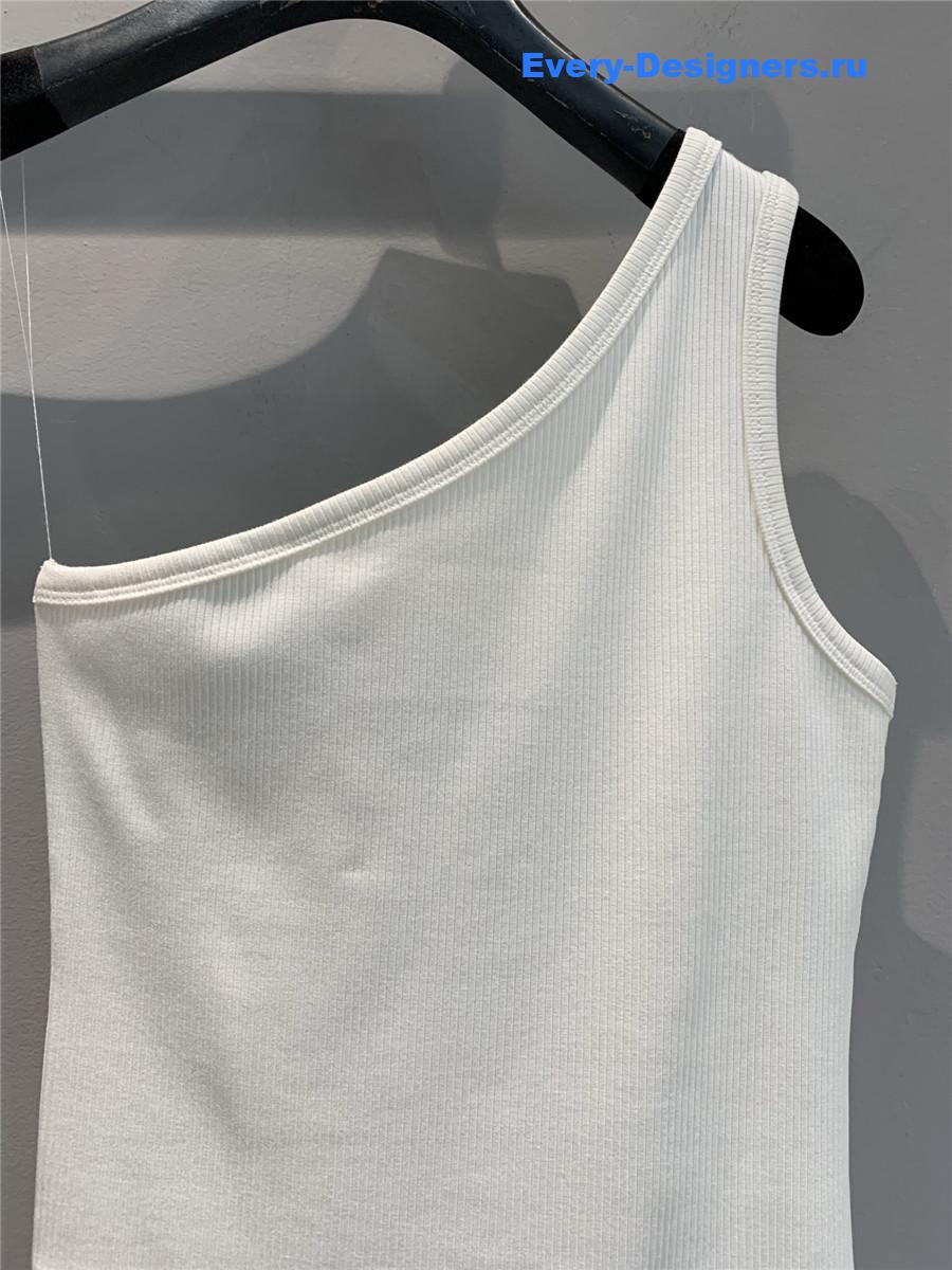 D10r asymmetric tank top in white