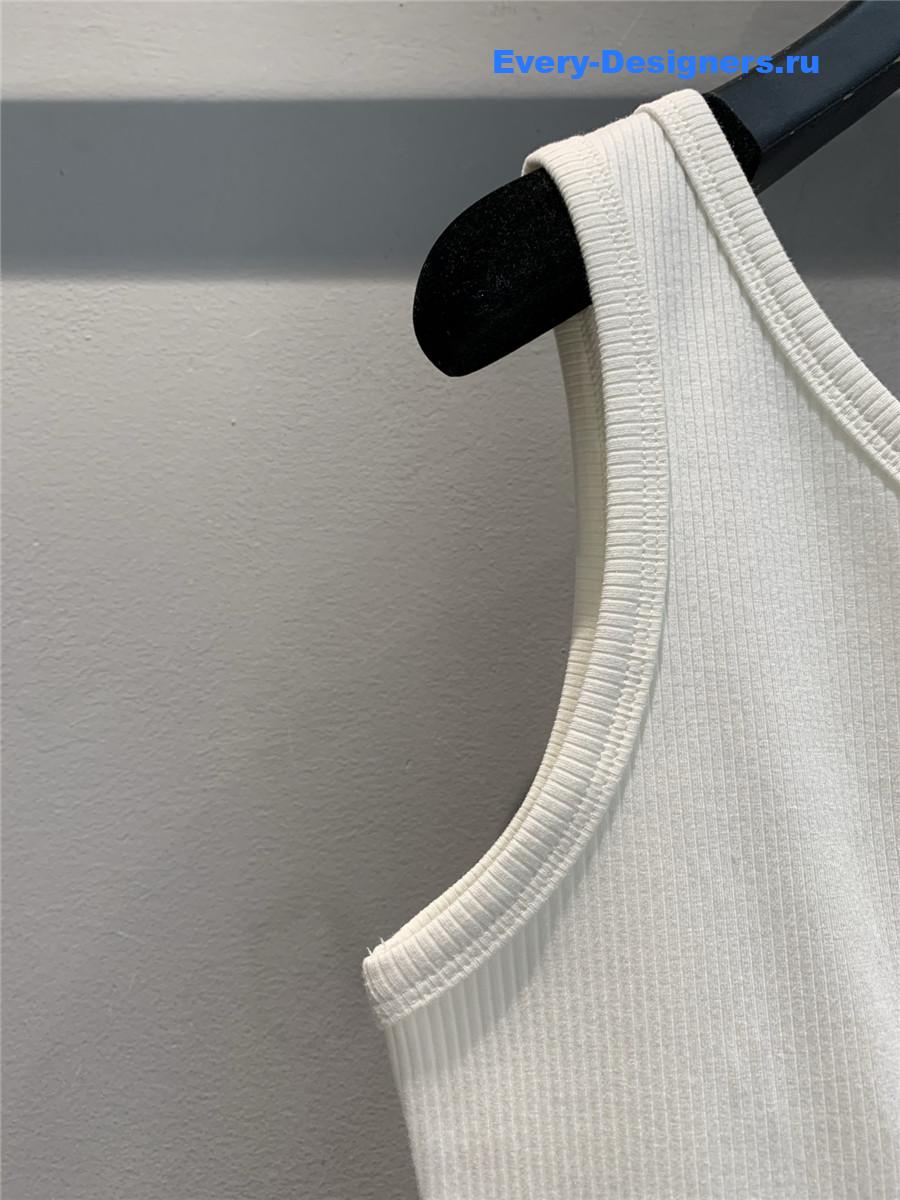 D10r asymmetric tank top in white