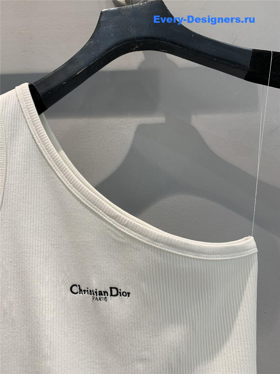 D10r asymmetric tank top in white