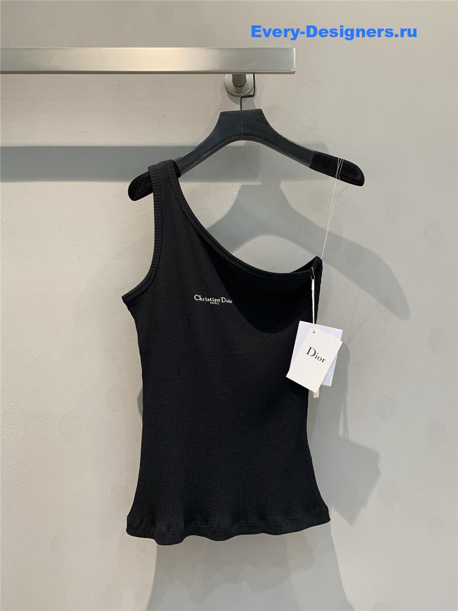 D10r asymmetric tank top in black