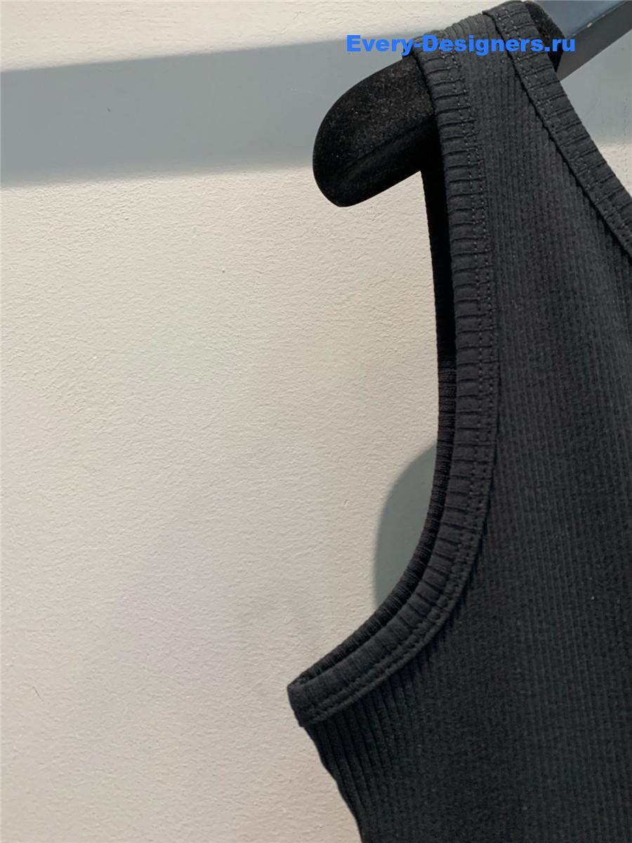 D10r asymmetric tank top in black