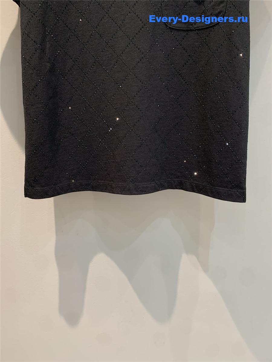 Ch**el rhinestone cotton tee