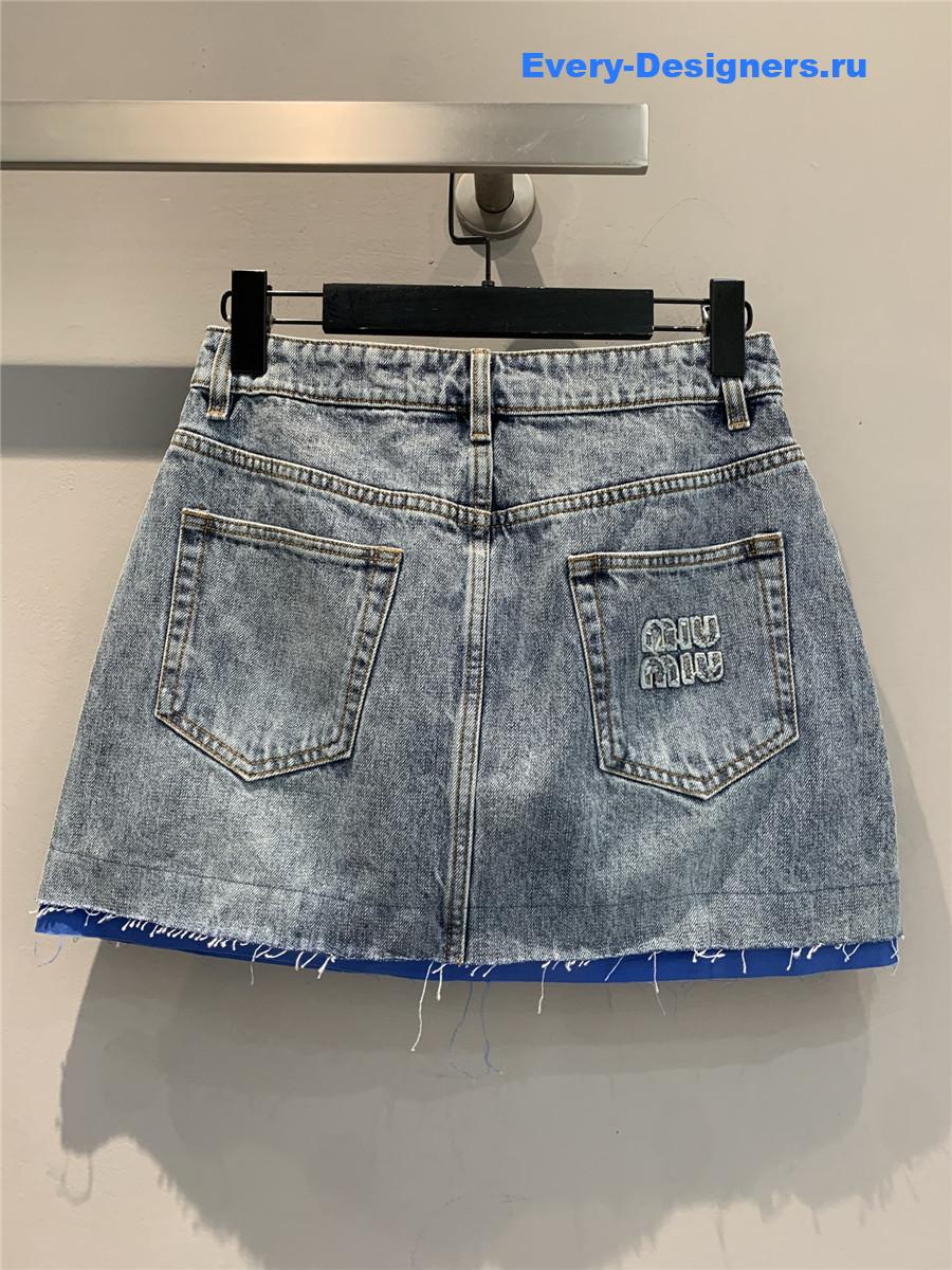 Miu Miu Washed Denim Skirt