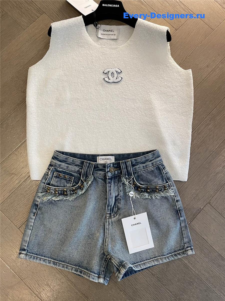 Ch**el cc white knit vest