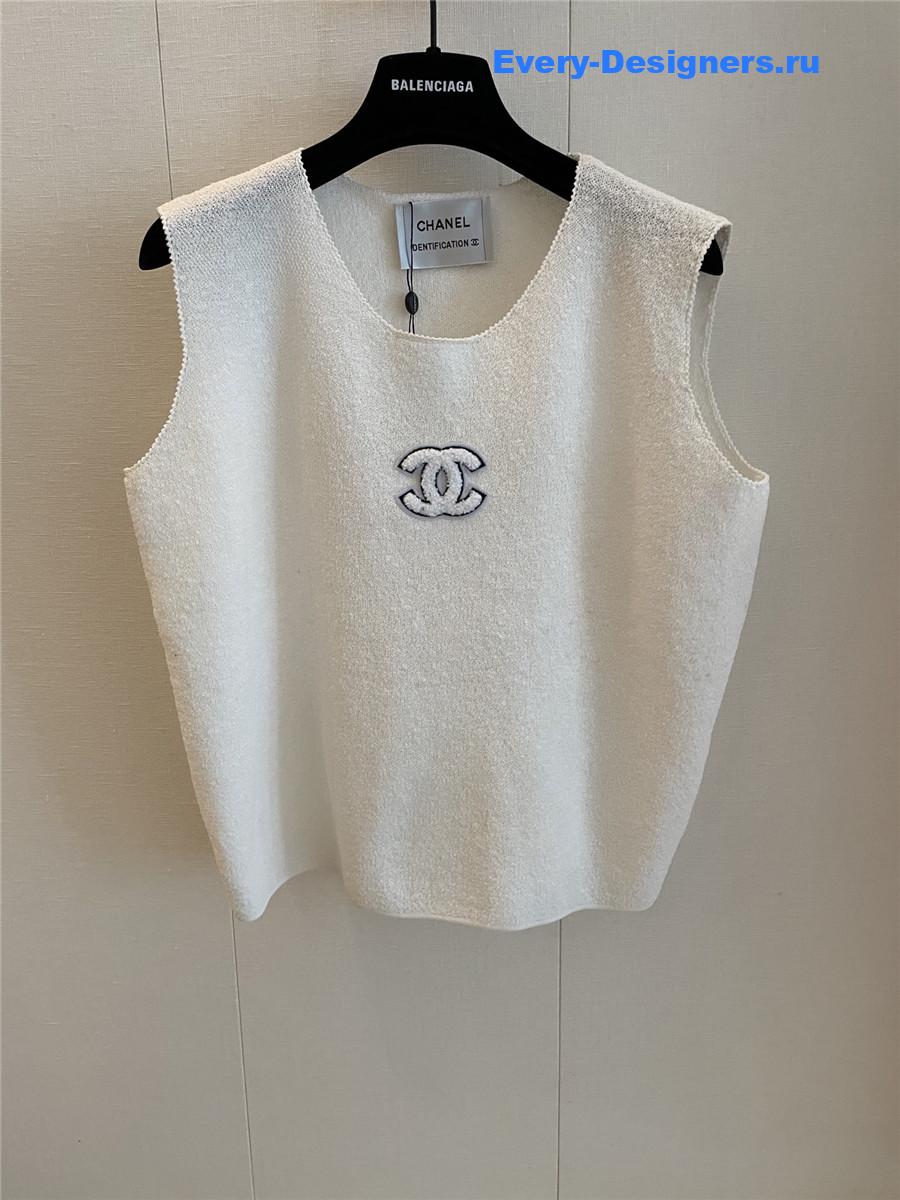 Ch**el cc white knit vest