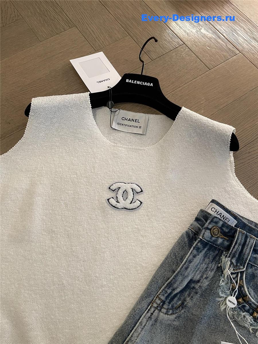 Ch**el cc white knit vest
