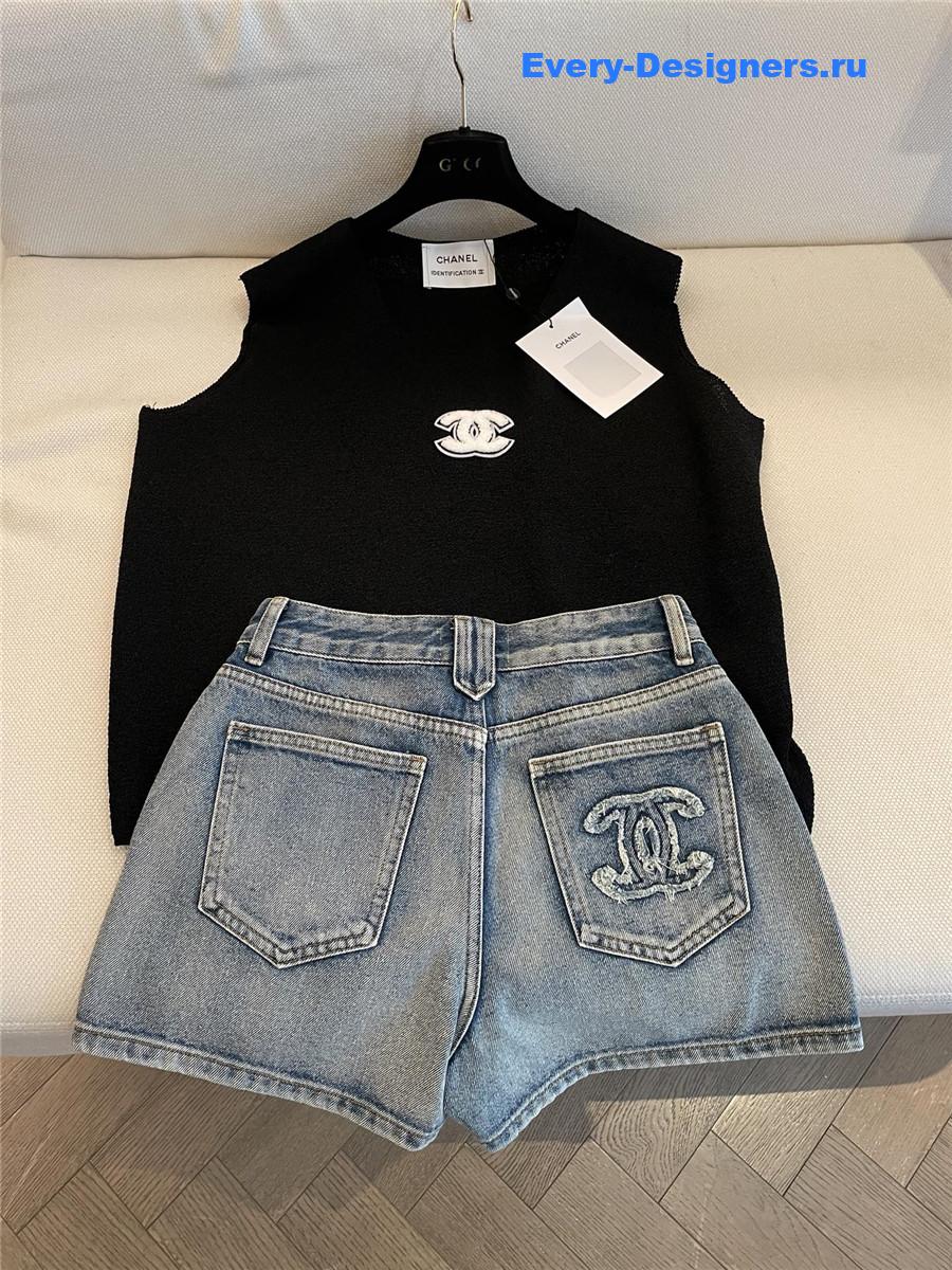 Ch**el cc black knit vest