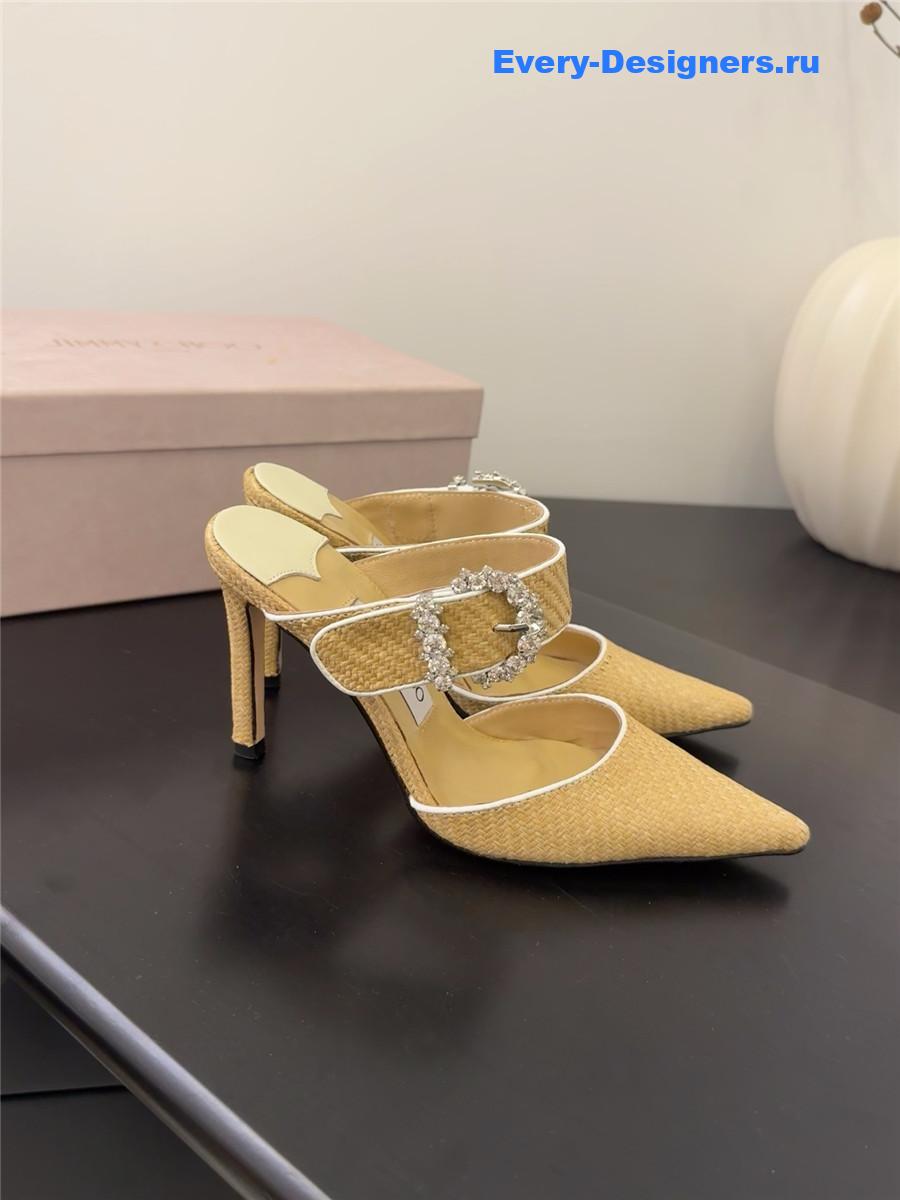 J1m*y Ch00 crystal sheepskin pumps