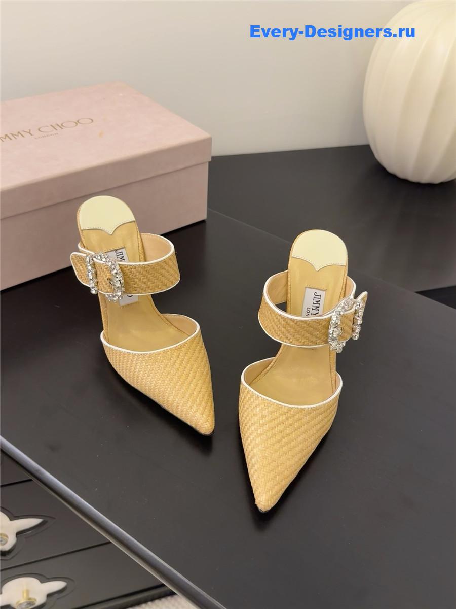 J1m*y Ch00 crystal sheepskin pumps