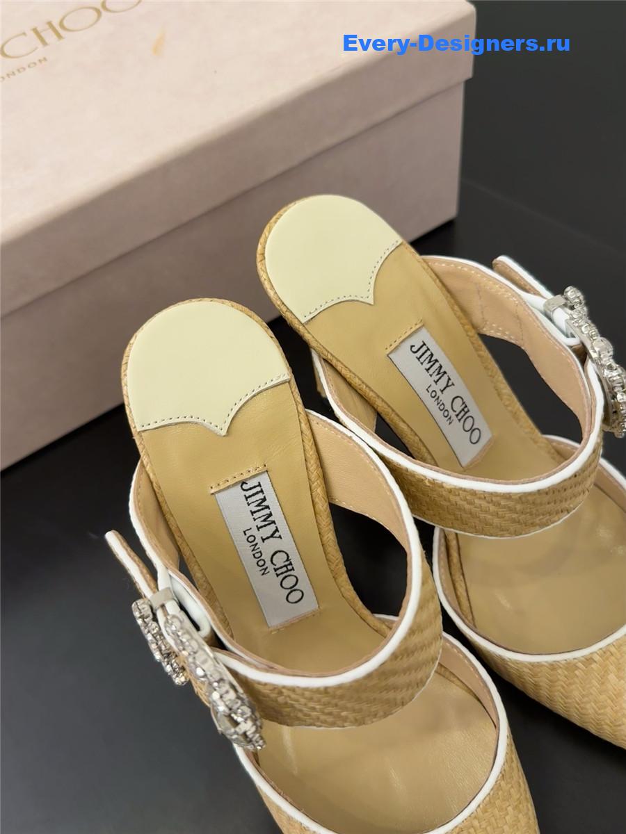 J1m*y Ch00 crystal sheepskin pumps