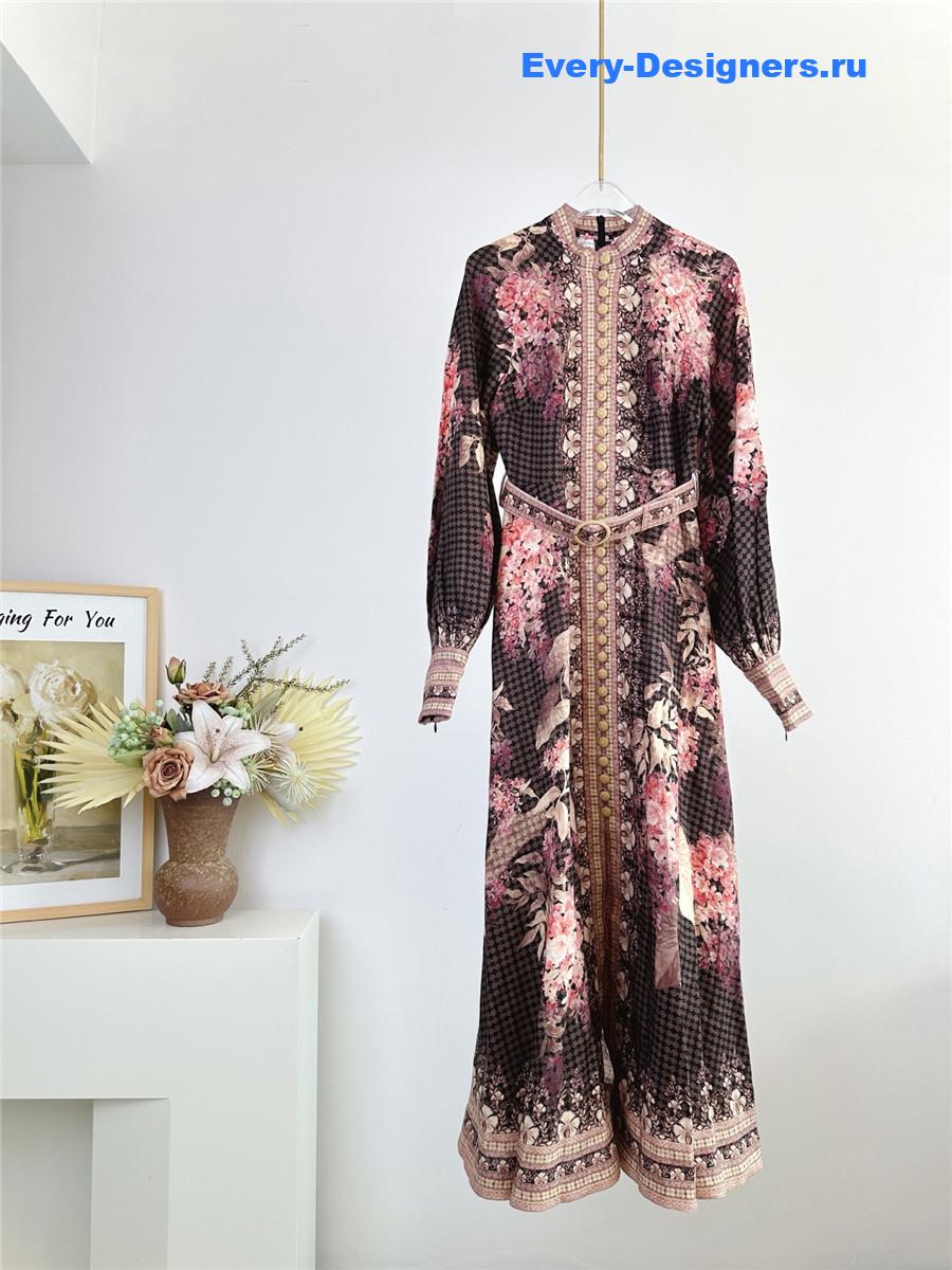 Zimm Black Floral Midi Dress