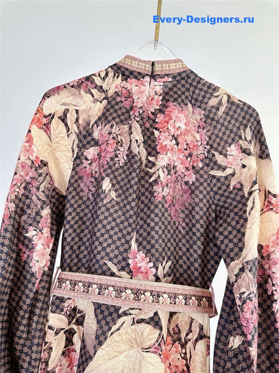 Zimm Black Floral Midi Dress