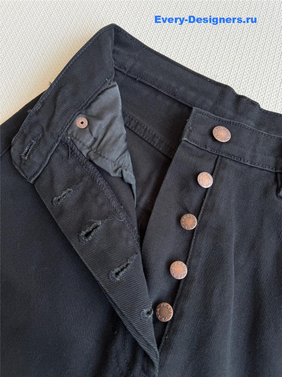 Pra*a black wide-leg jeans