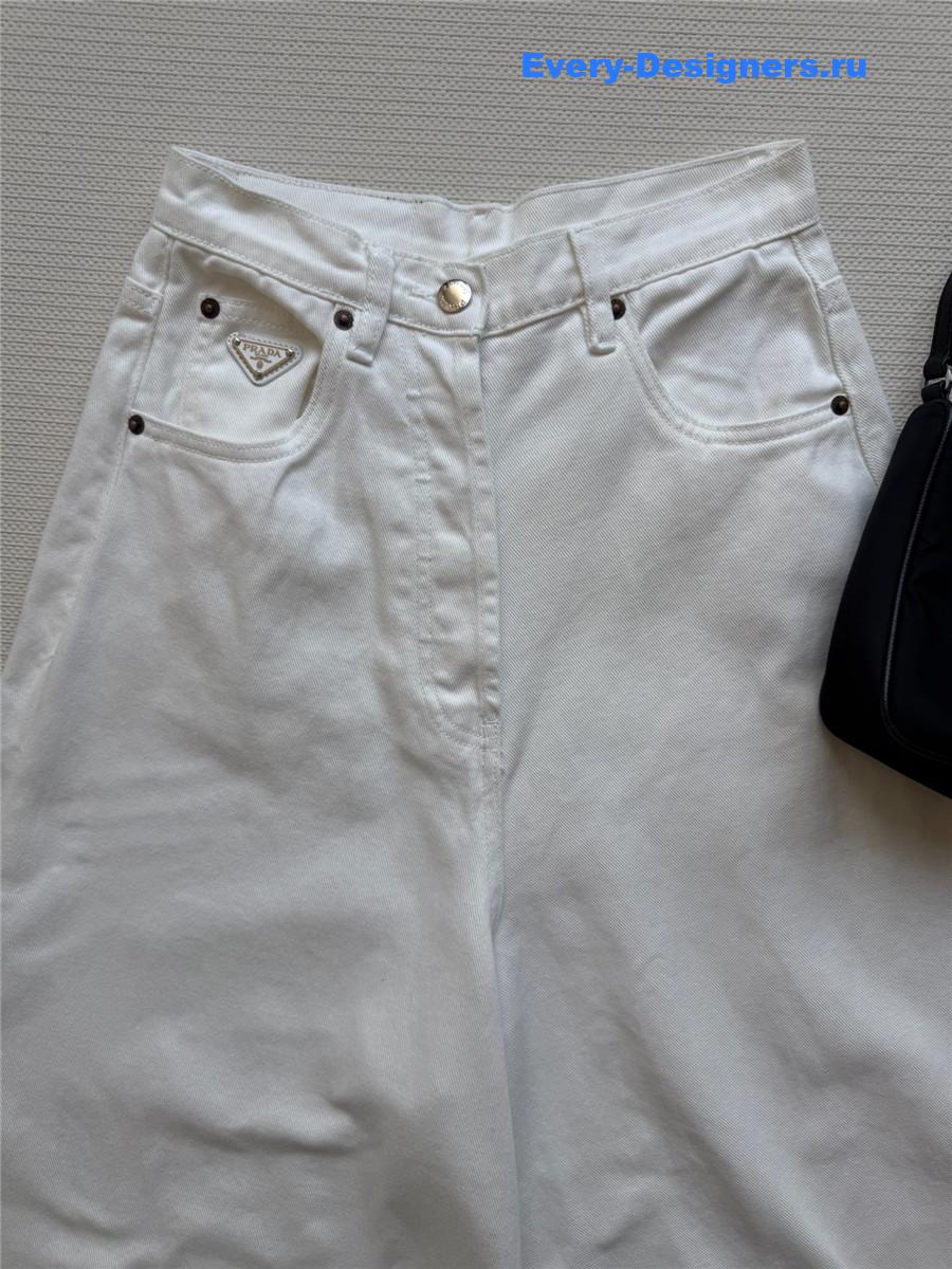 Pra*a white wide-leg jeans