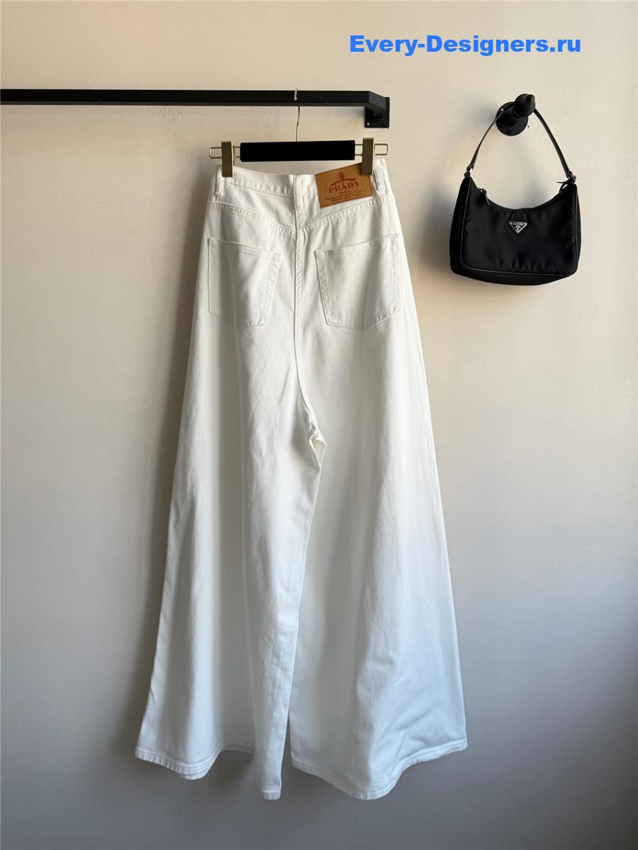 Pra*a white wide-leg jeans