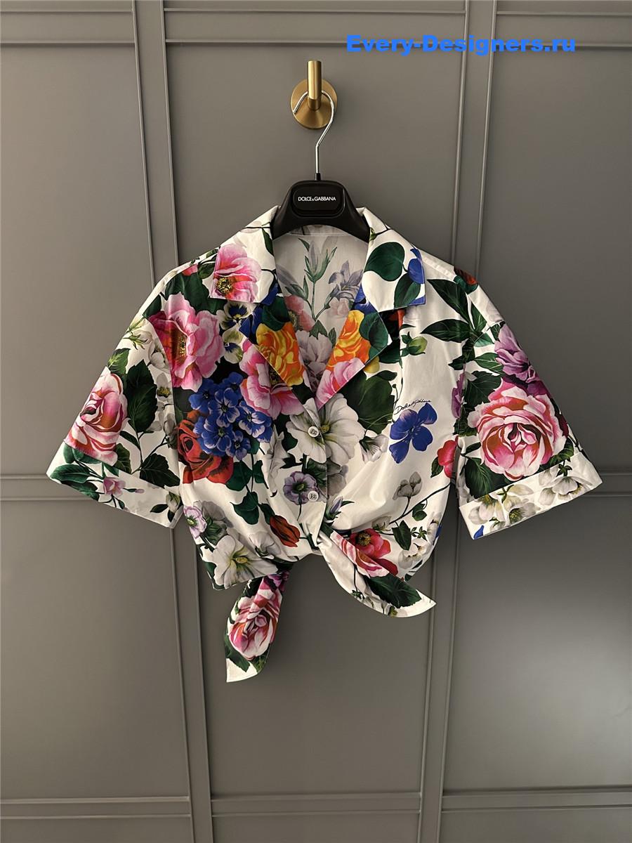 Dolce & Gabbana Floral Cropped Shirt